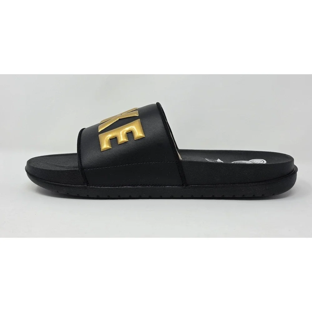 Nike Offcourt Slide Men's Black Metallic Gold Sandals BQ4639-010 Size 9